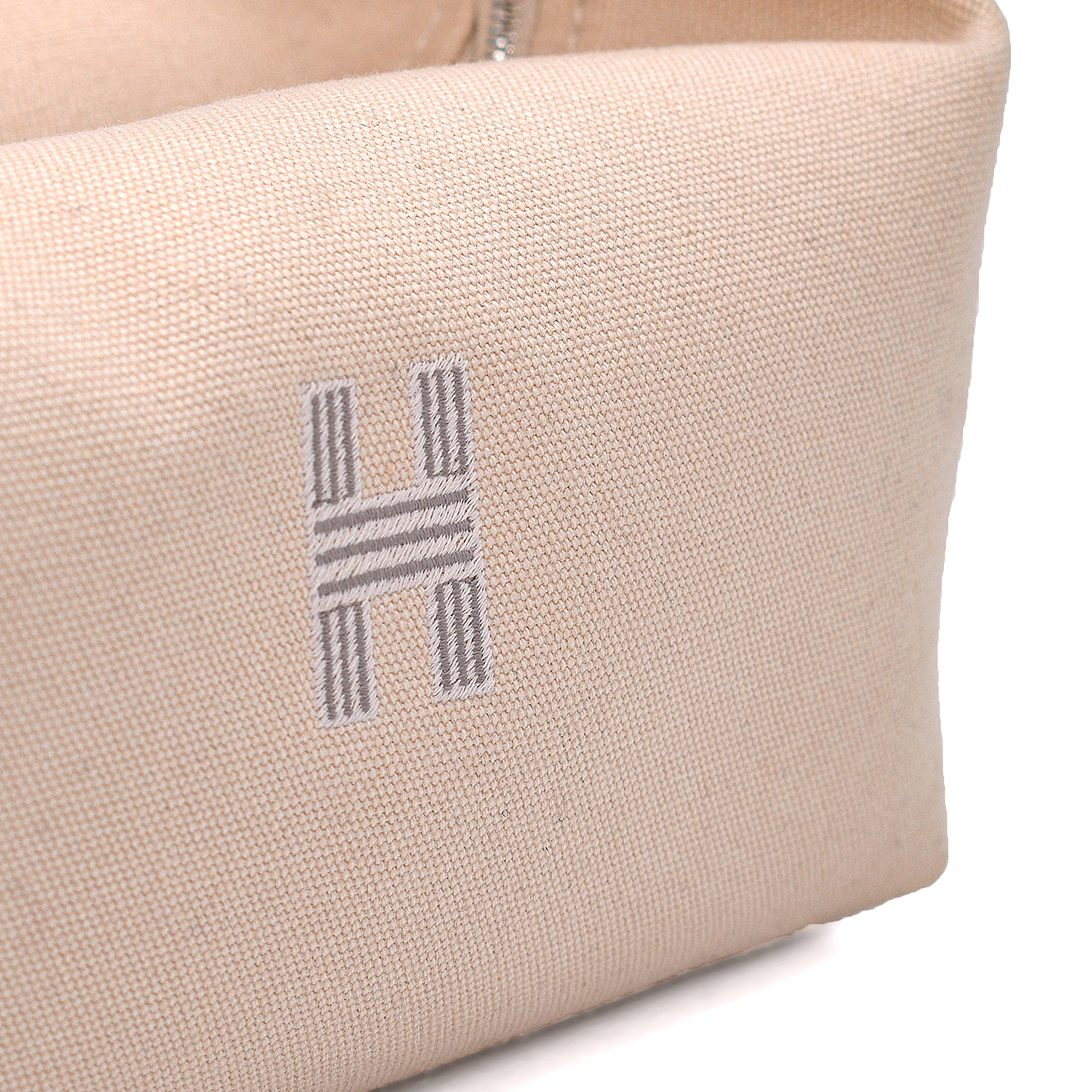 Hermes - Beige & White Canvas Small Bride Case Bag